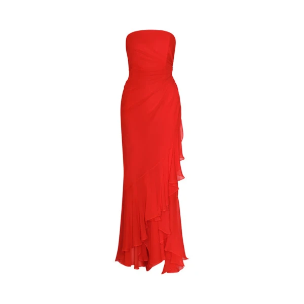 Andres Otalora luxury designer Dress with bold silhouette in linen