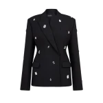 David Koma Allover Crystal Embroidered Tailored Jacket