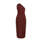 David Koma Asymmetric Cut Strapless Midi Dress