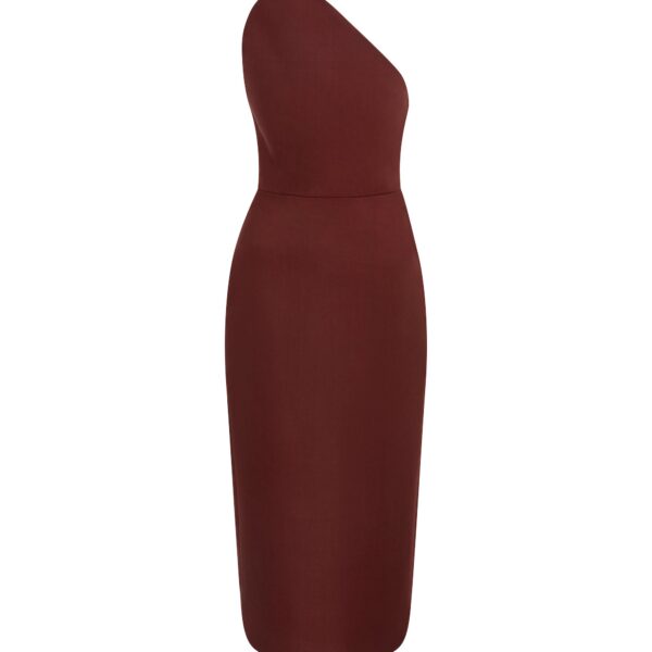 David Koma Asymmetric Cut Strapless Midi Dress