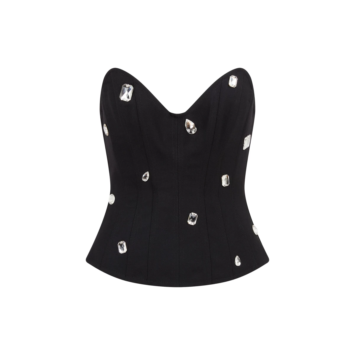 David Koma Crystal Embroidered Corset Top
