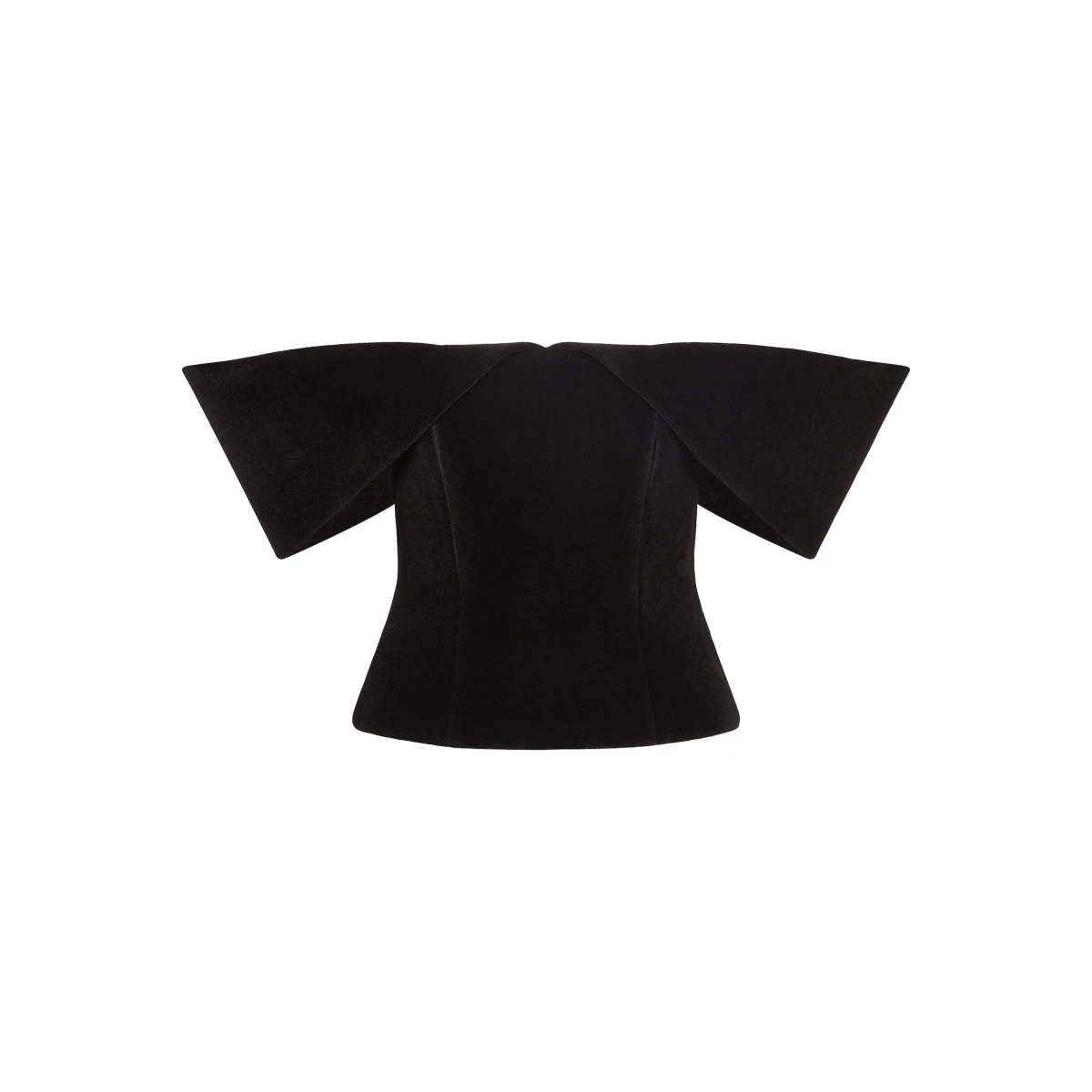 David Koma Off Shoulder Sculptured Corset Top In Black