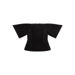 David Koma Off Shoulder Sculptured Corset Top In Black