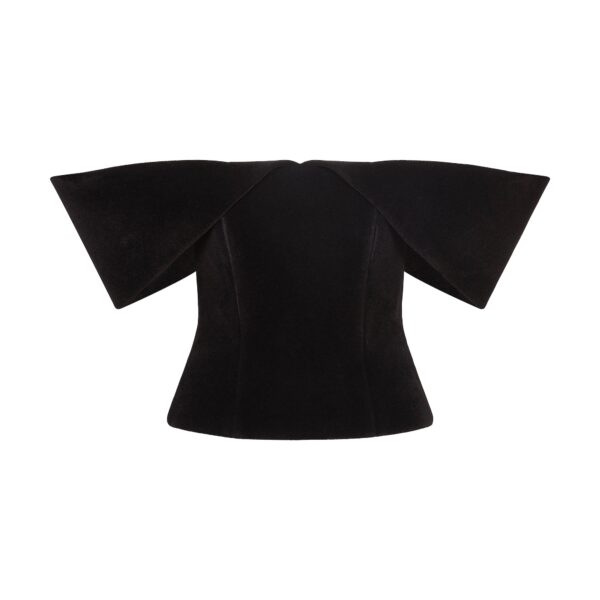 David Koma Off Shoulder Sculptured Corset Top In Black