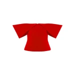 David Koma Off Shoulder Sculptured Corset Top In Red