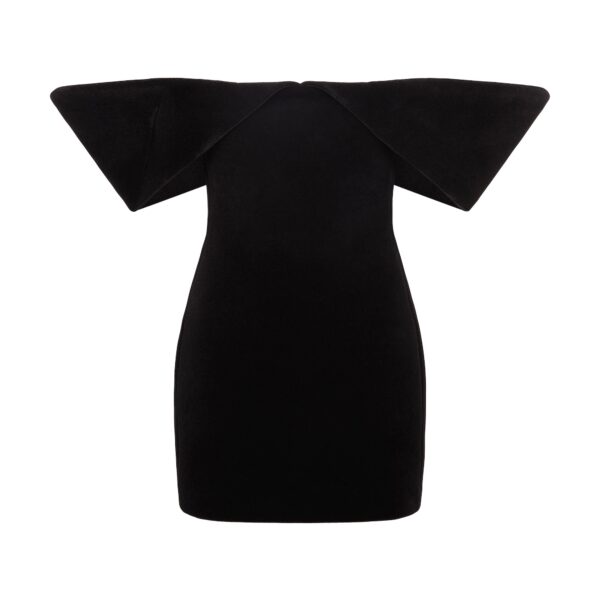 David Koma Off Shoulder Sculptured Mini Dress In Black