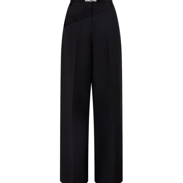 David Koma Tailored Trousers With Crystal Buckle Belt