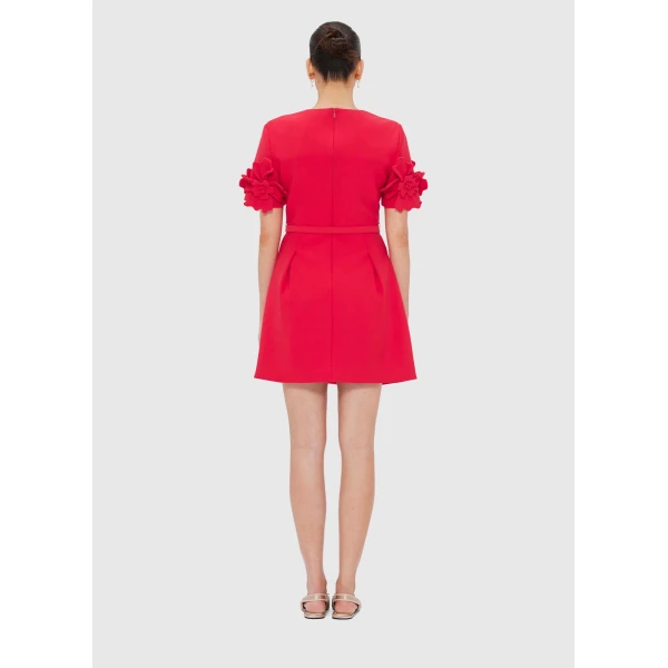Leo Lin Aurélie Floral Appliqué Mini Dress – Rosa, view 4