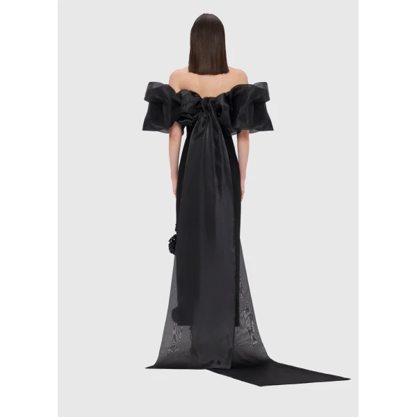 Leo Lin Blue Coats Premium organza cape