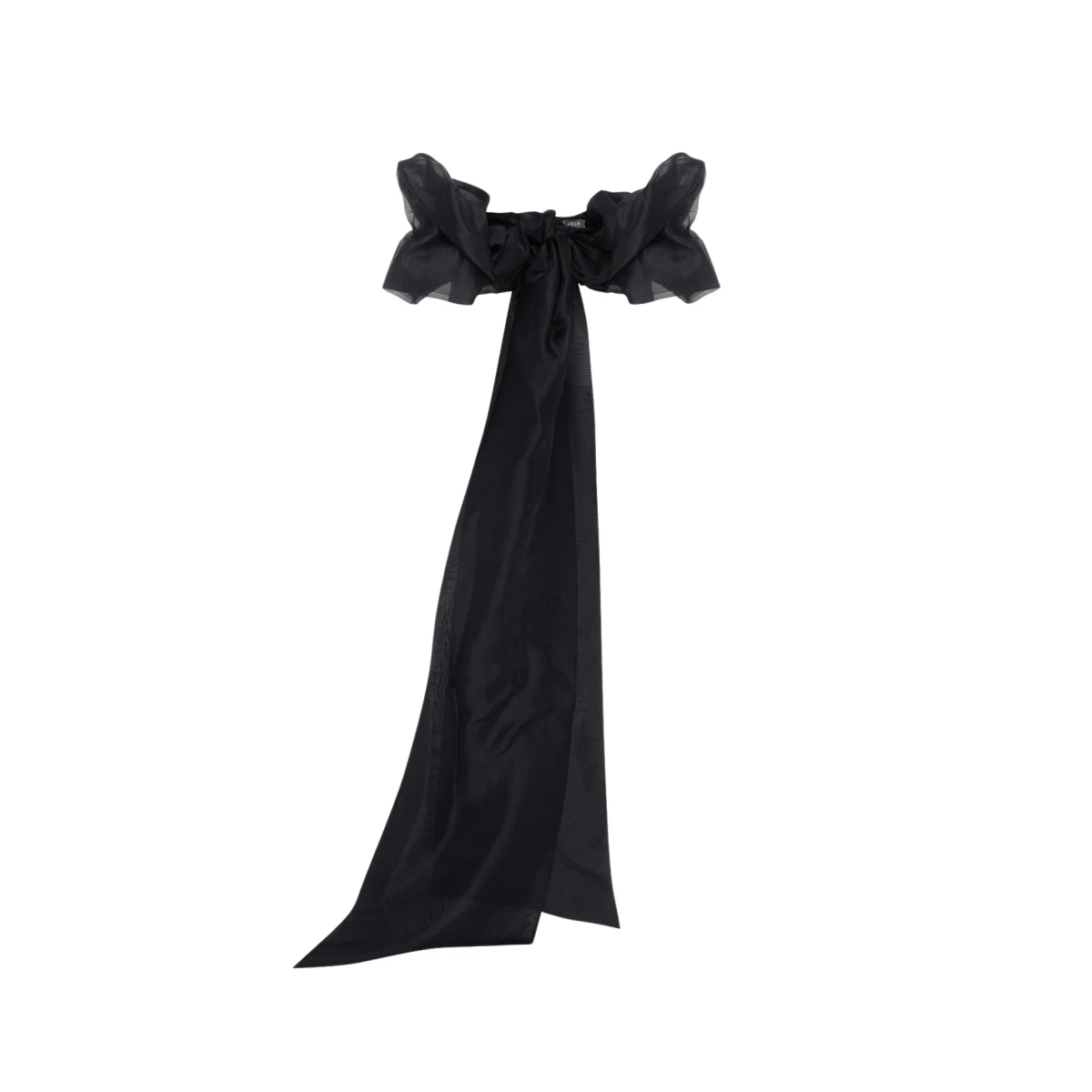Leonora Organza Puff Sleeve Cape - Ebony - Image 1