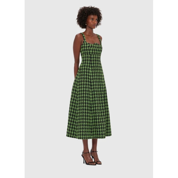 Leo Lin Odette Tweed Midi Dress – Houndstooth, view 3
