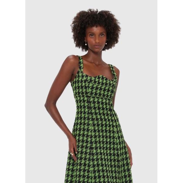 Leo Lin Odette Tweed Midi Dress – Houndstooth, view 5
