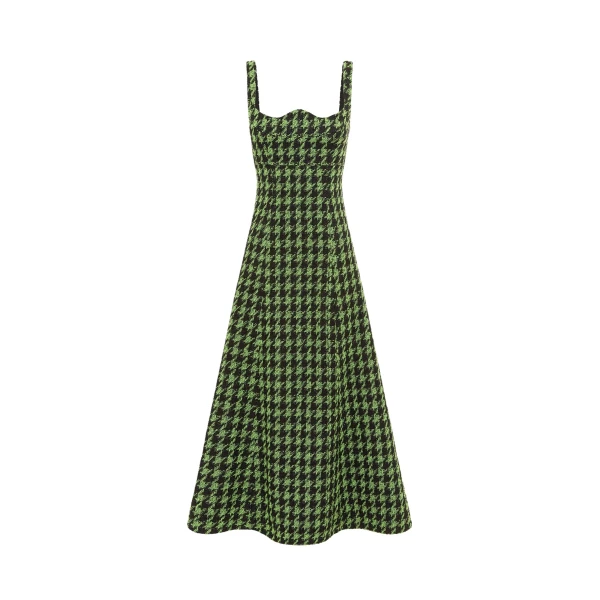Leo Lin Odette Tweed Midi Dress – Houndstooth