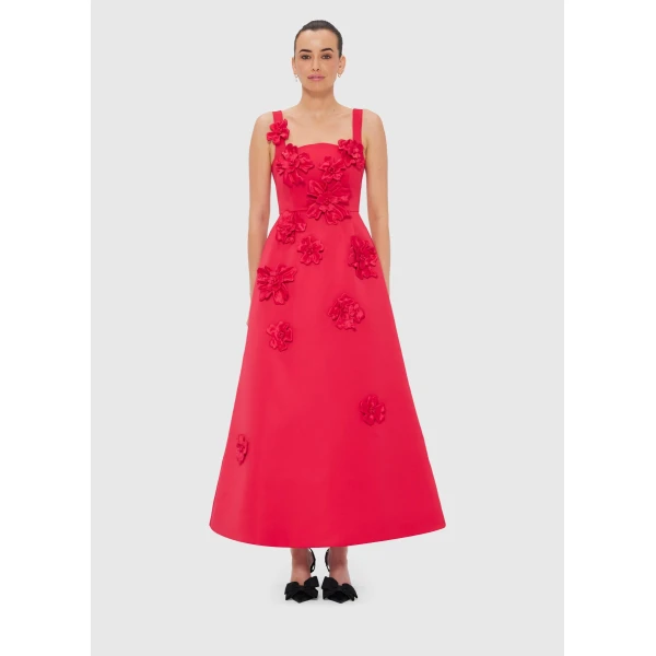 Leo Lin Rianne Floral Appliqué Maxi Dress – Rosa, view 2