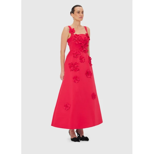 Leo Lin Rianne Floral Appliqué Maxi Dress – Rosa, view 3