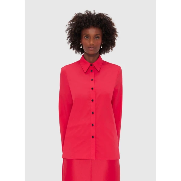 Structured collar with full button front
