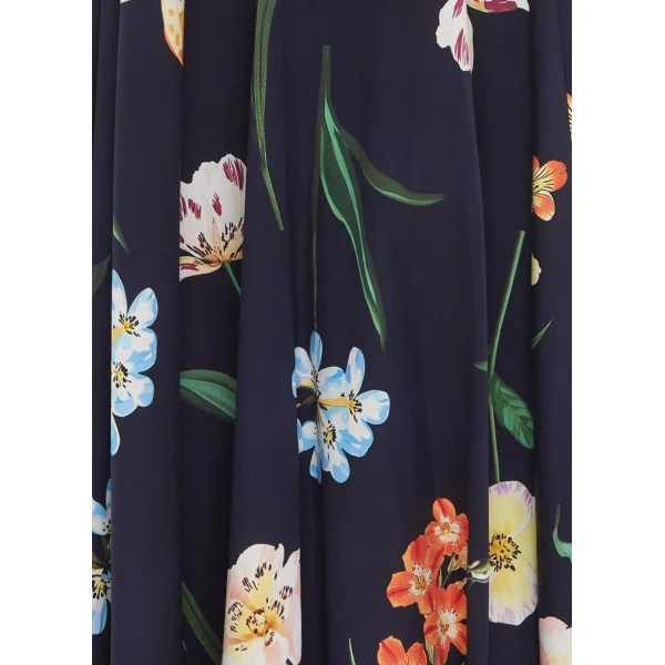 Leo Lin Zara Shirt Midi Dress – Botanical Print in Ebony, view 6
