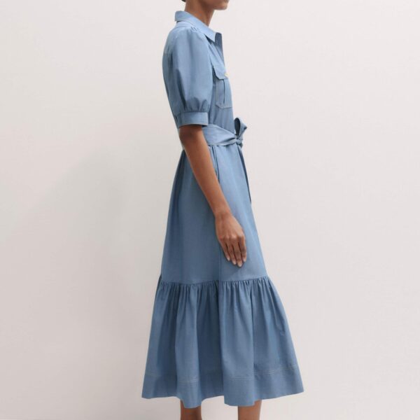 Chambray Midi Shirt Dress + Belt
Cotton Chambray - Image 7