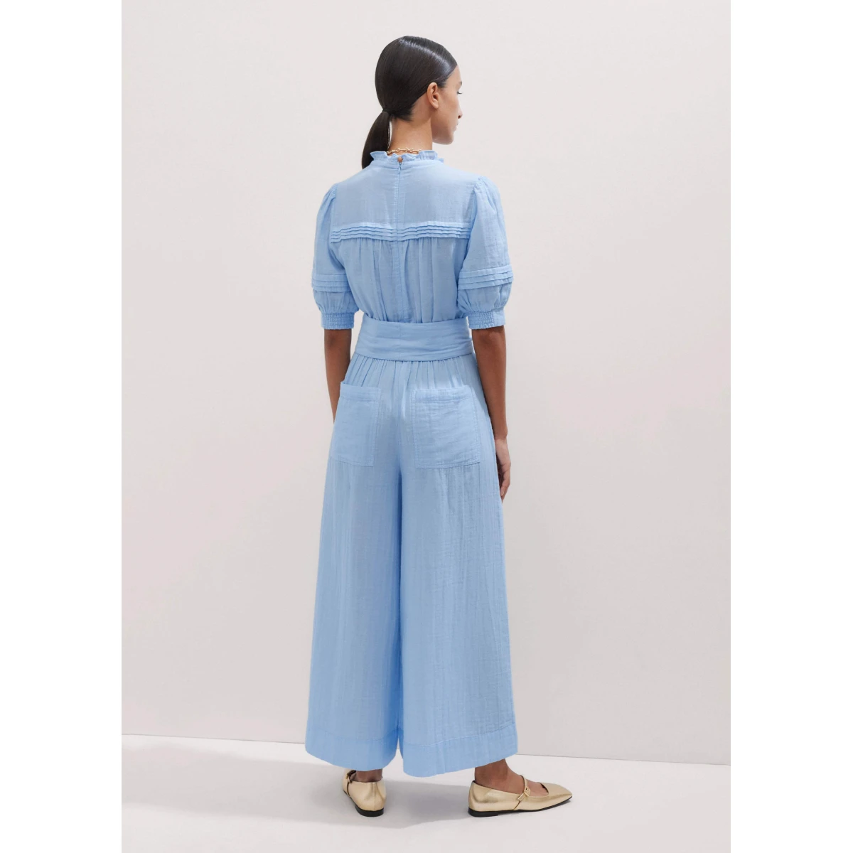 Cheesecloth Frill Detail Crop Jumpsuit + Belt
Cotton Cheesecloth - Image 6