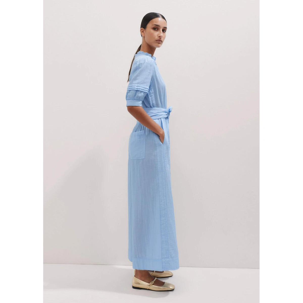 Cheesecloth Frill Detail Crop Jumpsuit + Belt
Cotton Cheesecloth - Image 7