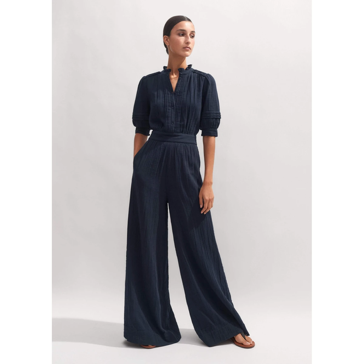 Cheesecloth Frill Detail Jumpsuit + Belt
Cotton Cheesecloth - Image 5