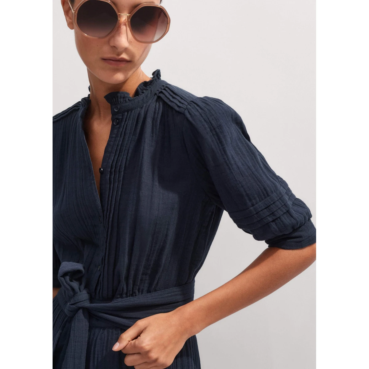 Cheesecloth Frill Detail Jumpsuit + Belt
Cotton Cheesecloth - Image 6