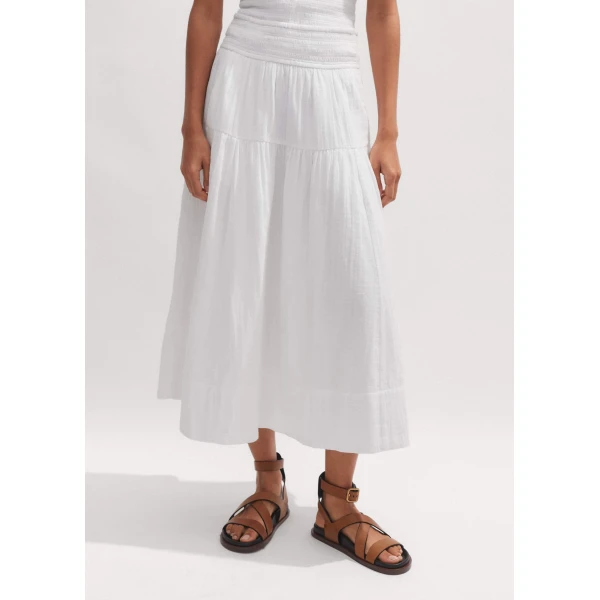 Me and Em Cheesecloth Midi Skirt
Cotton Cheesecloth Skirt, view 2