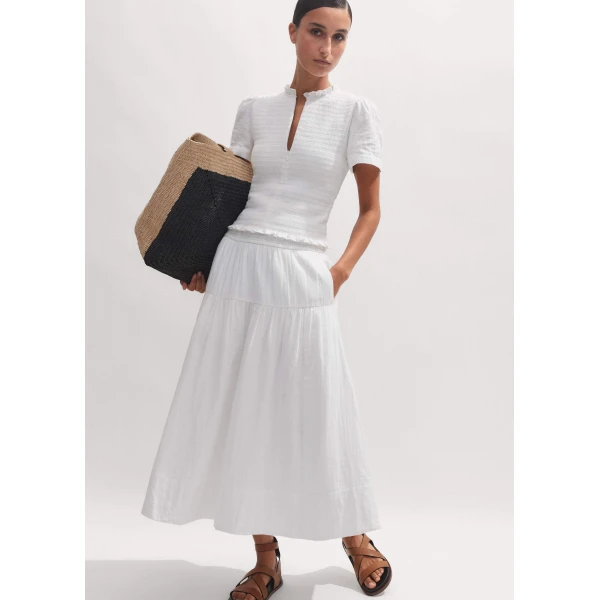 Me and Em Cheesecloth Midi Skirt
Cotton Cheesecloth Skirt, view 3