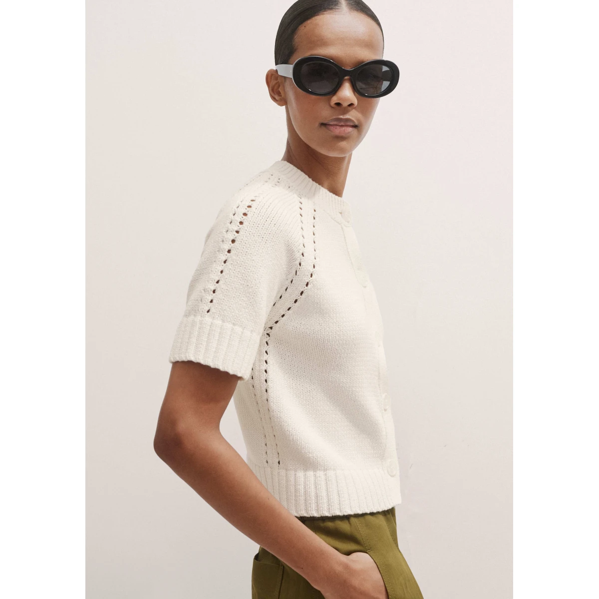 Chunky Cotton Button-Through Knit Tee
Cotton Knit - Image 6