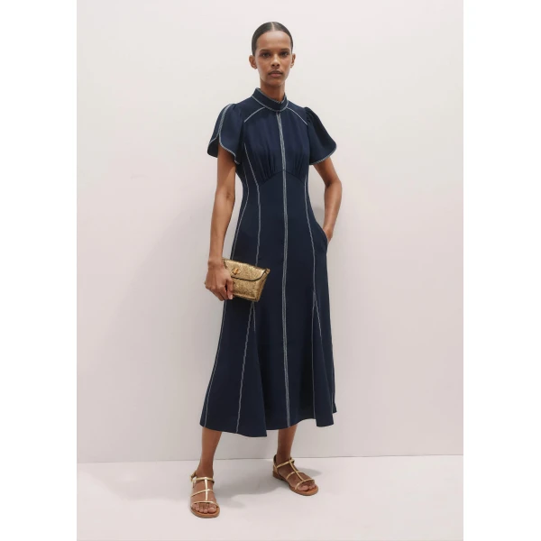 Me and Em Contrast Stitch Midi Dress
Crepe Dress, view 4