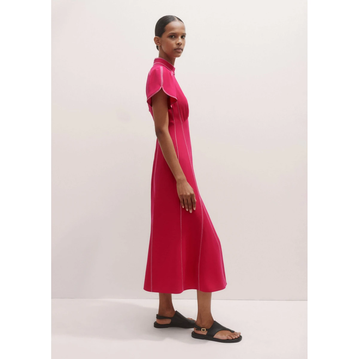Contrast Stitch Midi Dress
Crepe - Image 5
