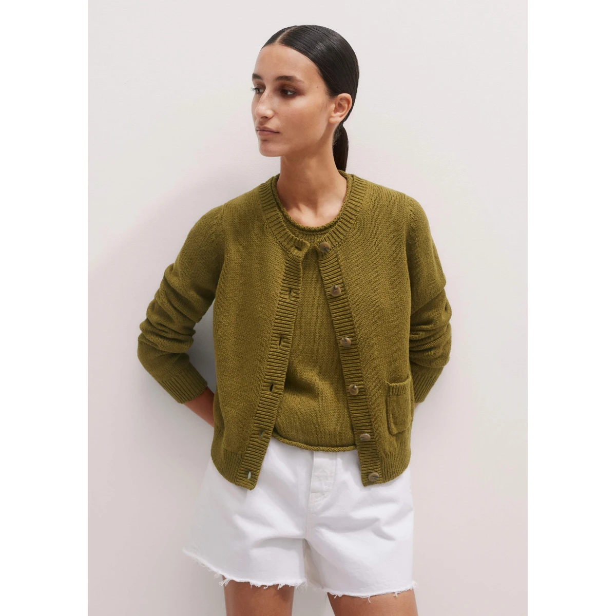 Cotton Linen Boxy Cardigan
Cotton + Linen Knit - Image 6