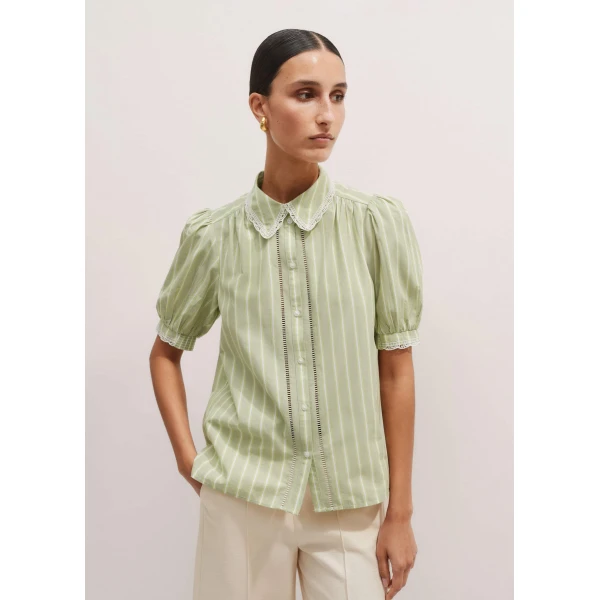Me and Em Cotton Stripe Lace Trim Blouse
Cotton Voile Top, view 7