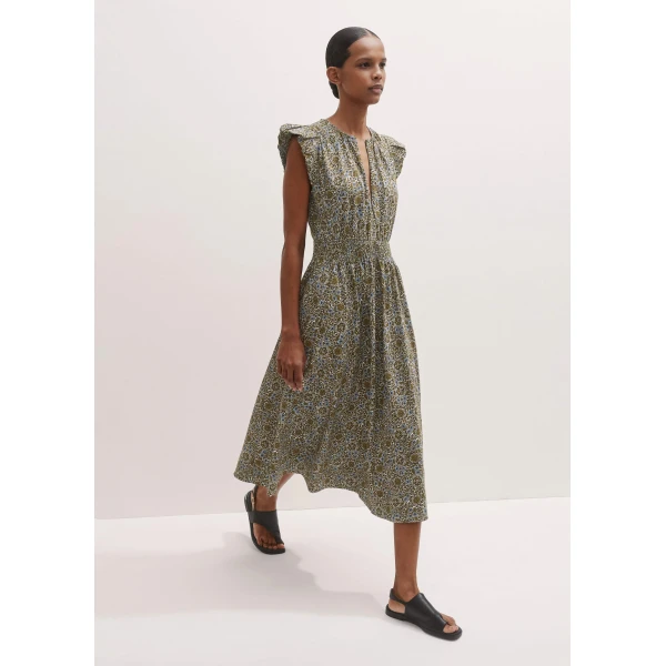 Me and Em Cotton Trailing Lotus Print Midi DressCotton Dress, view 2