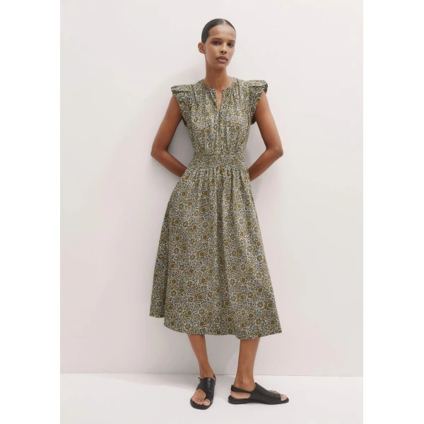 Me and Em Cotton Trailing Lotus Print Midi DressCotton Dress, view 7