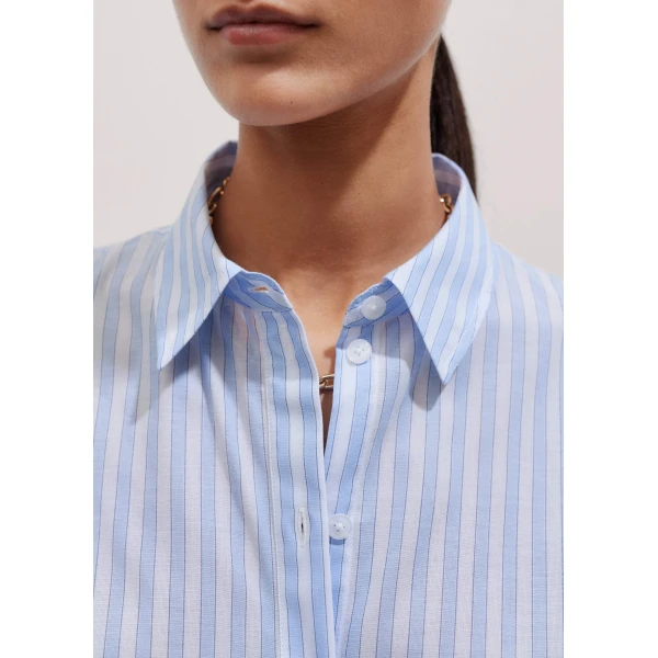 Me and Em Cotton Voile Relaxed Forever Stripe Shirt
Cotton Voile Shirting Top, view 3