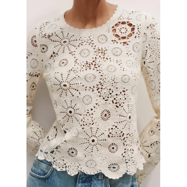Me and Em Crochet Stitch Box Sweater
Cotton Crochet Knit, view 3