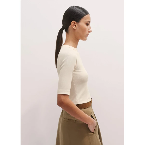 Me and Em Crop Raglan Seam Rib Tee
Cotton Rib Stretch Jersey Top, view 6
