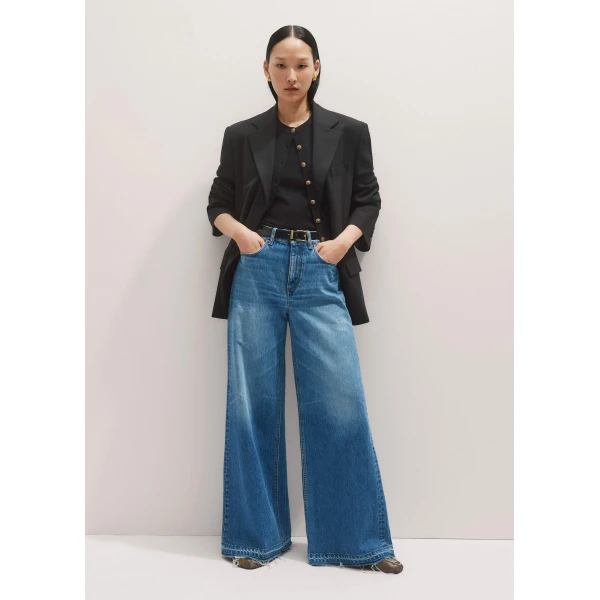 Me and Em Distressed Ultimate Wide-Leg Jean
Italian Cotton Denim, view 3