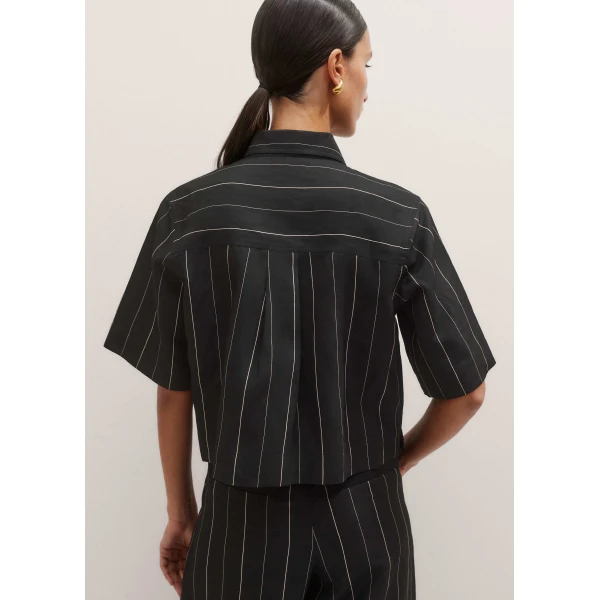 Fluid Crop Pinstripe Shirt
Italian Viscose Blend - Image 5
