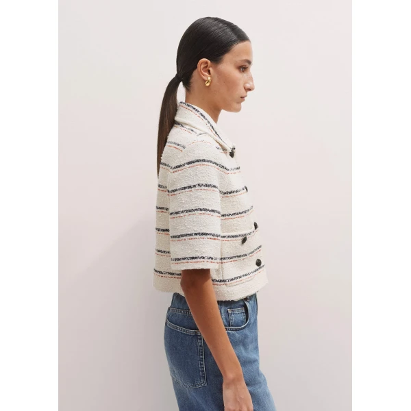 Italian Cotton Blend Stripe Short Jacket
Italian Textured Cotton Blend - Image 7