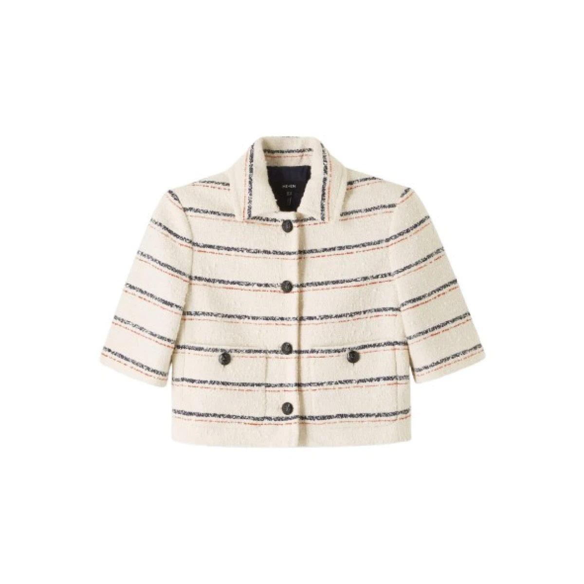 Italian Cotton Blend Stripe Short Jacket
Italian Textured Cotton Blend - Image 1