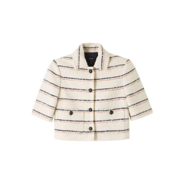 Italian Cotton Blend Stripe Short Jacket
Italian Textured Cotton Blend