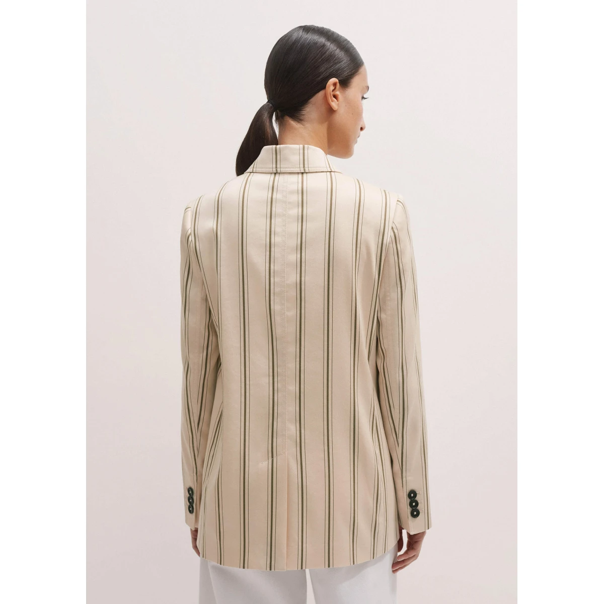 Italian Tailored Stripe Relaxed Blazer
Italian Fluid Tailoring - Image 7