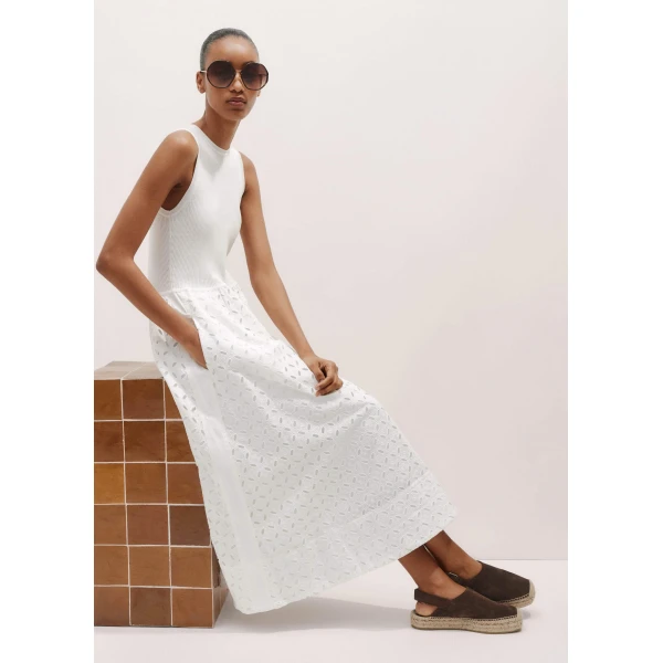 Knit + Broderie Mixed Media Midi Dress
Cotton Knit + Broderie - Image 5