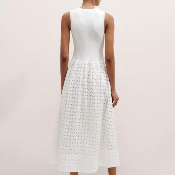 Knit + Broderie Mixed Media Midi Dress
Cotton Knit + Broderie - Image 6