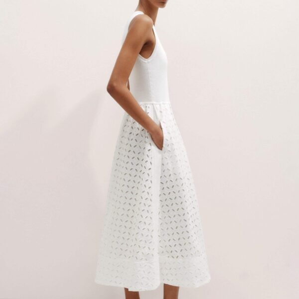 Knit + Broderie Mixed Media Midi Dress
Cotton Knit + Broderie - Image 7