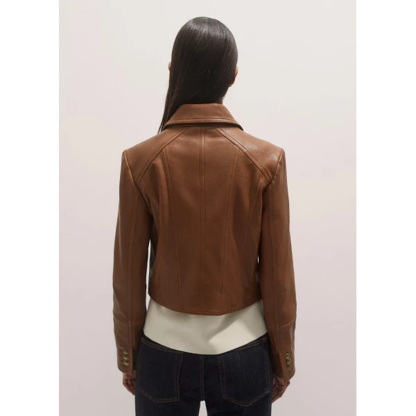 Me and Em Leather Utility Crop Jacket
Washed Leather Jacket, view 5