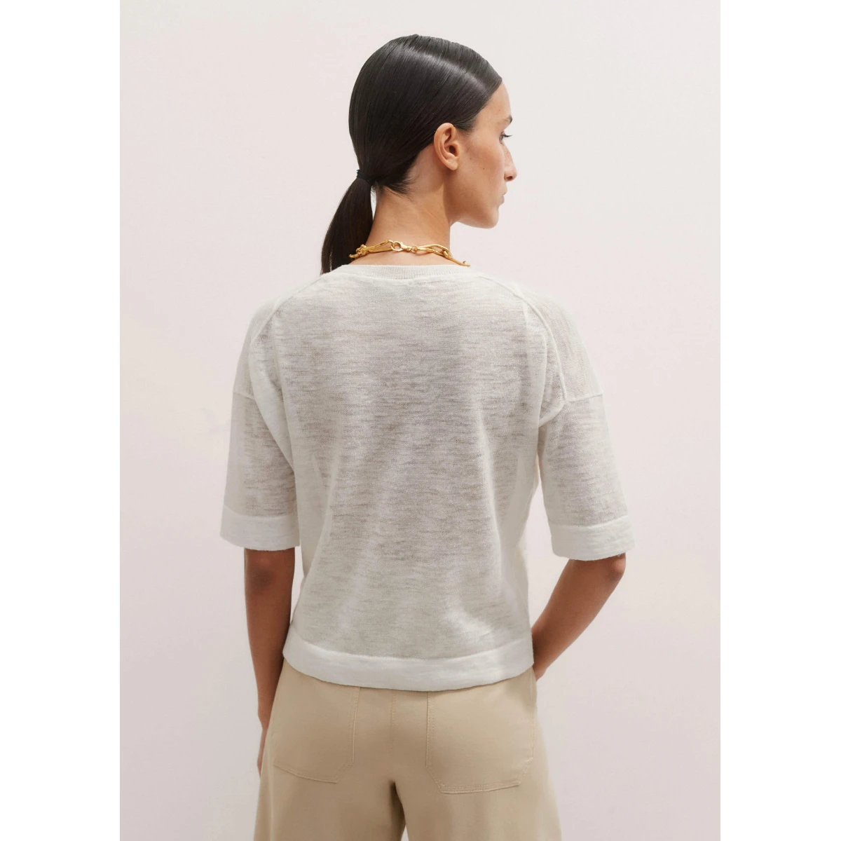 Linen Blend Knit Tee
Linen-Blend Slub Knit - Image 5