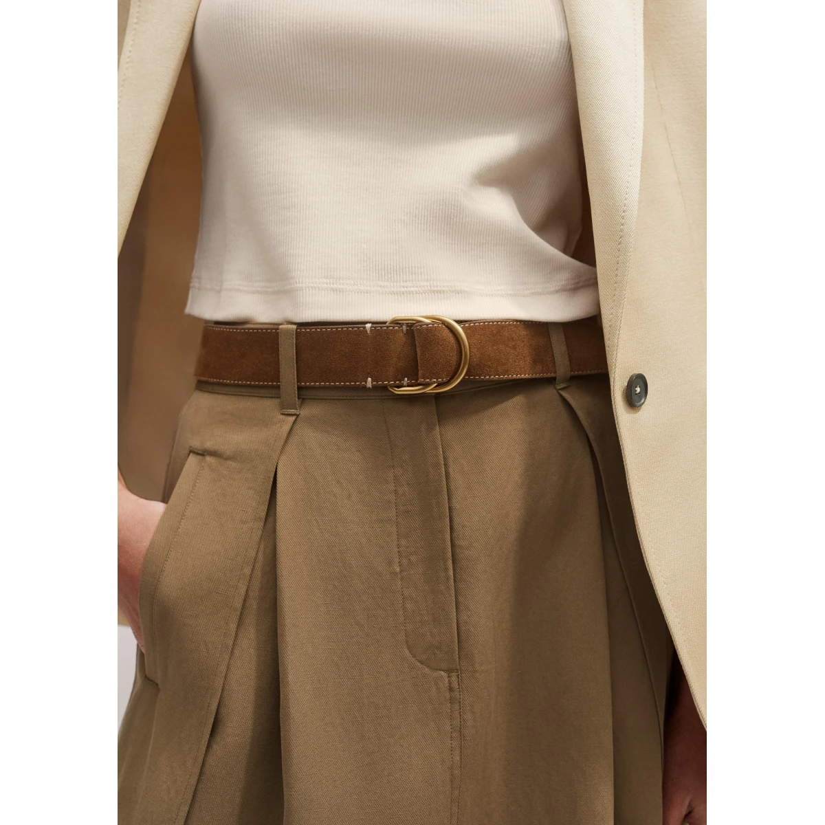 Linen Blend Wrap Maxi Skirt
Fluid Lyocell + Linen - Image 7